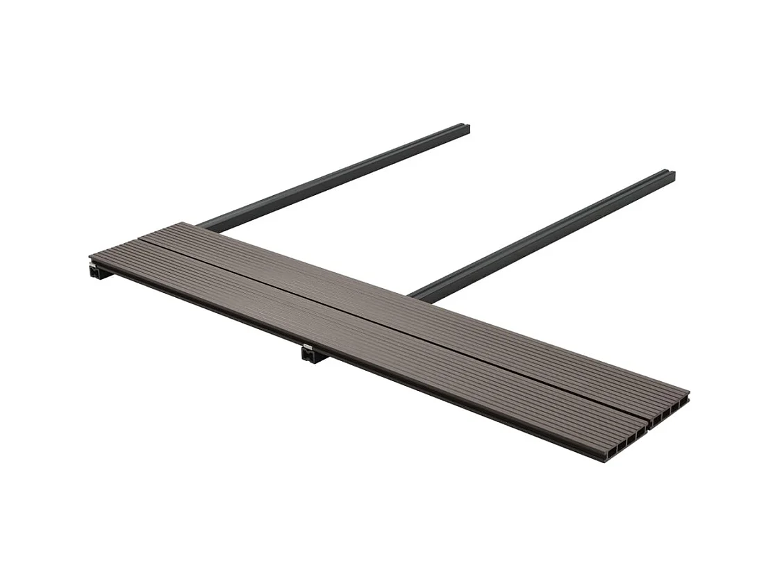 Panneaux de terrasse creux WPC 10 m² 4 m Marron foncé