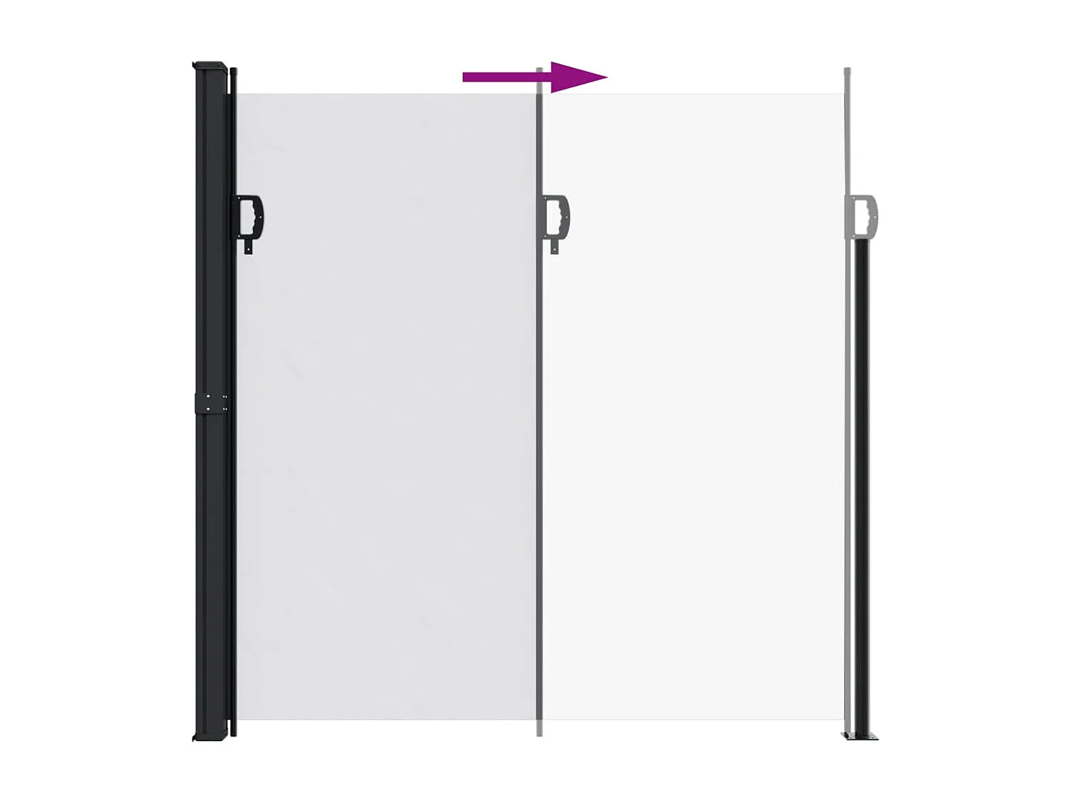Toldo lateral retráctil blanco 200x500 cm
