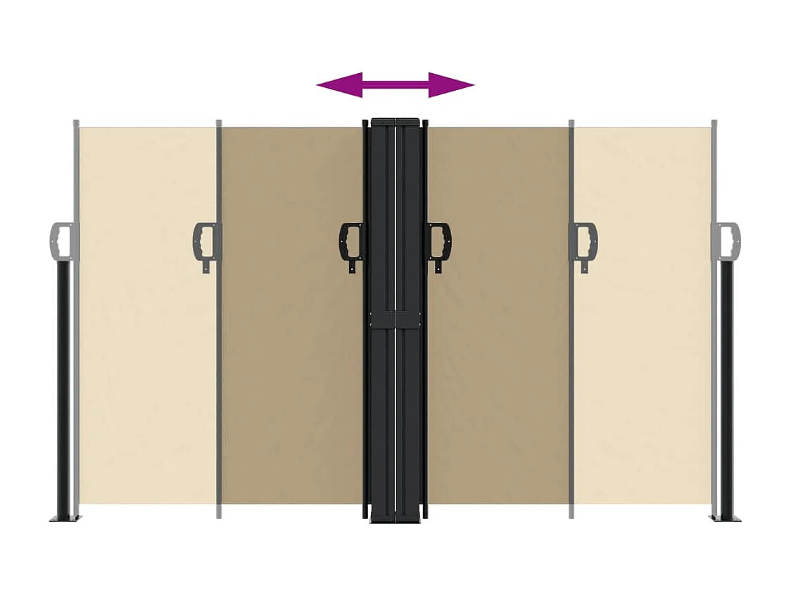 Toldo lateral retráctil beige 140x1000 cm