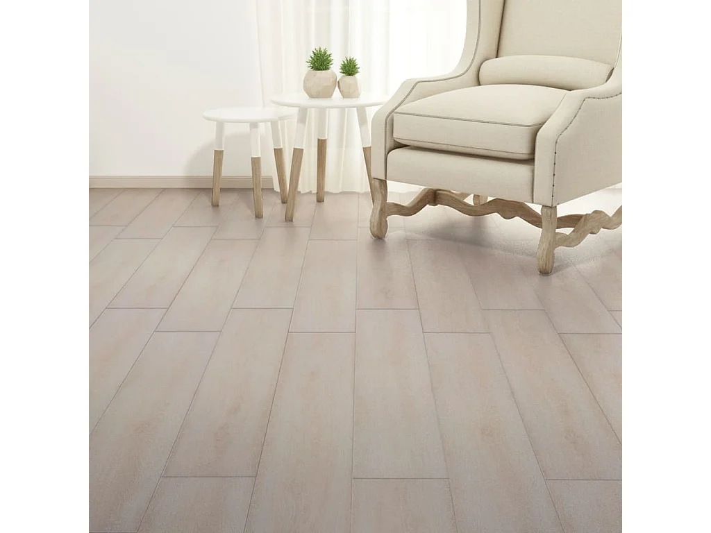 Planche de plancher PVC 5,26 m² 2 mm Couleur de chêne blanc