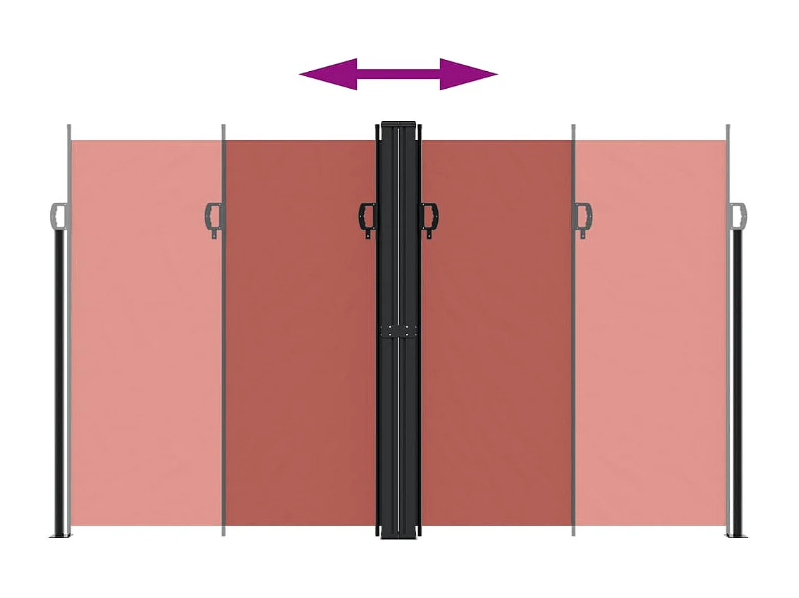 Toldo lateral retráctil terracota 200x1200 cm