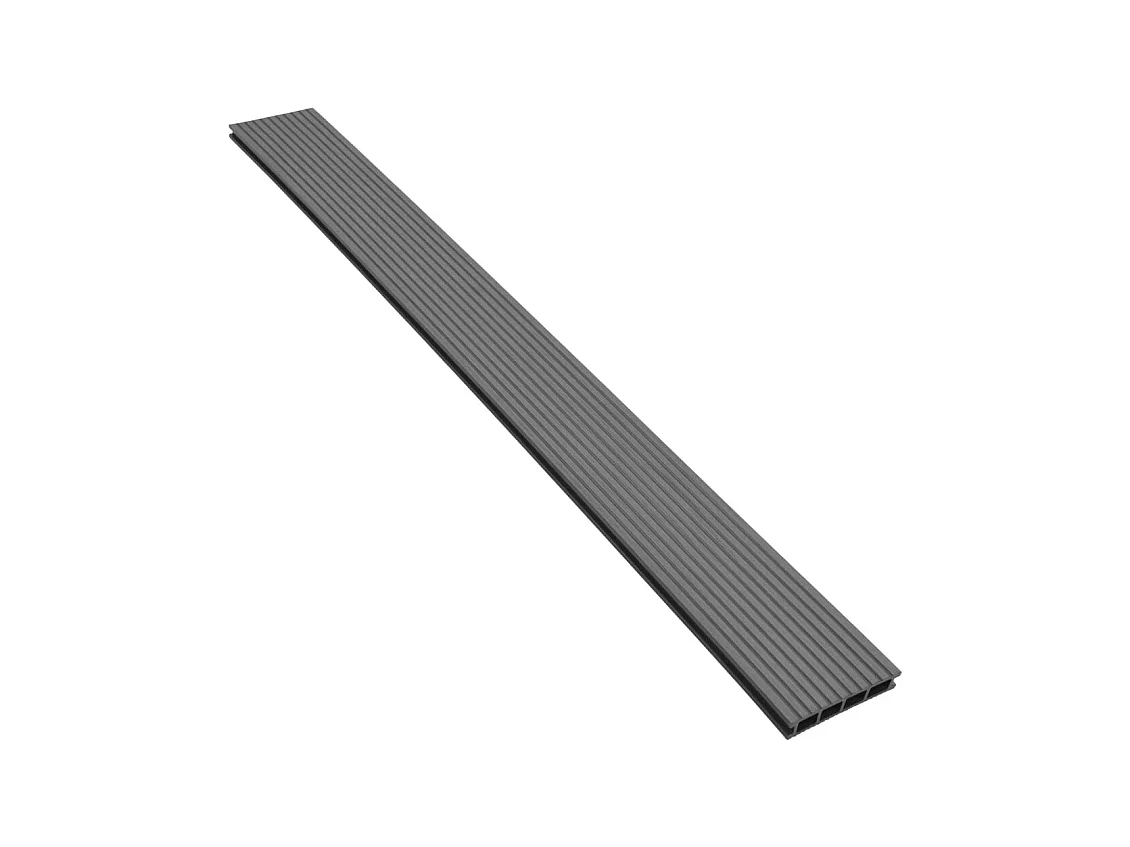 Panneaux de terrasse WPC avec accessoires 15 m² 4 m Gris