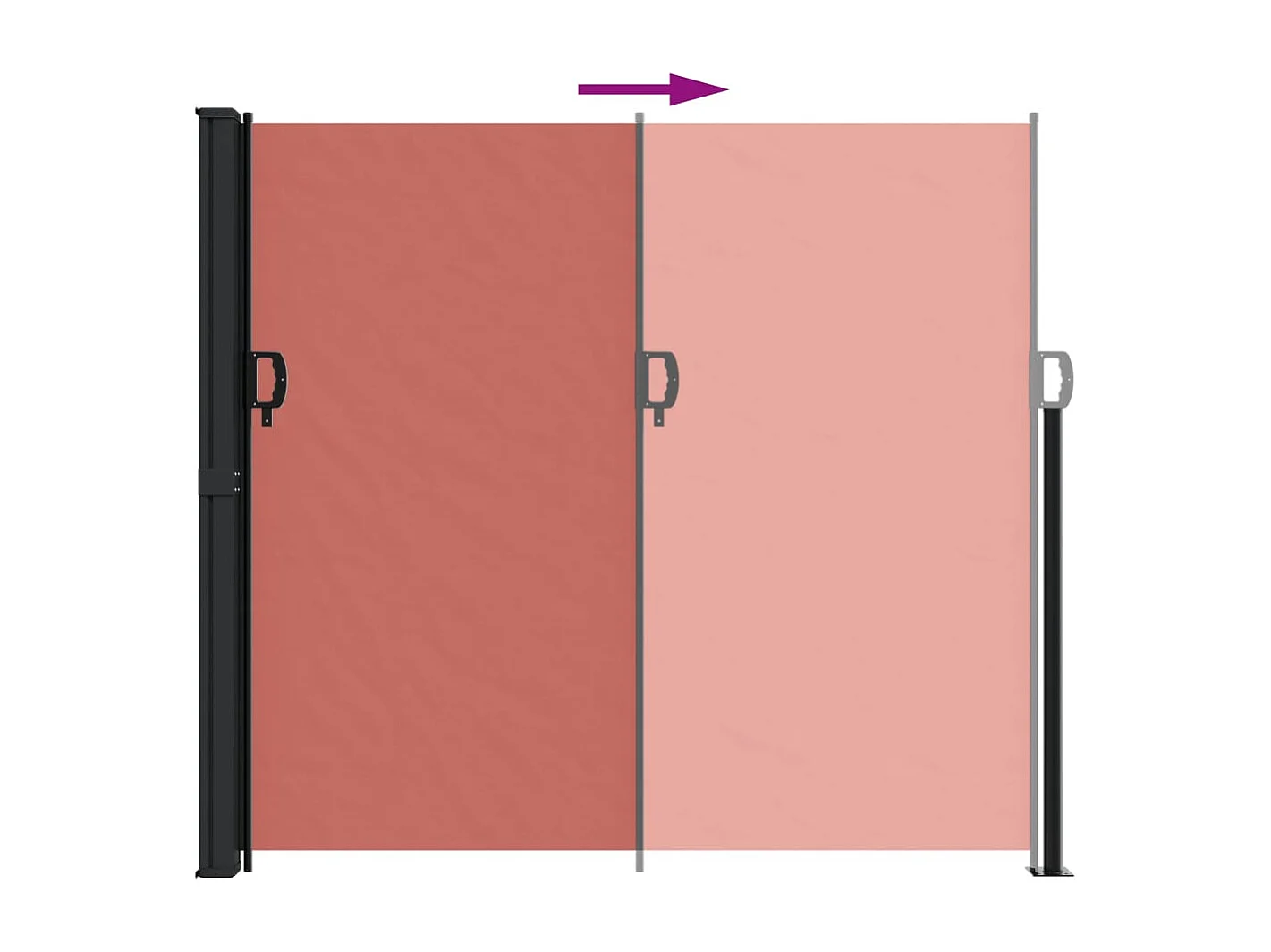 Toldo lateral retráctil terracota 180x600 cm