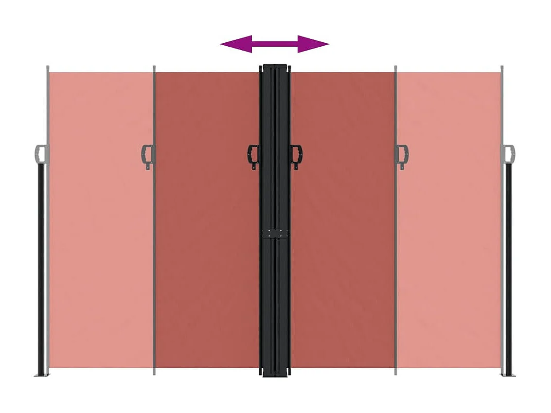 Toldo lateral retráctil terracota 220x600 cm