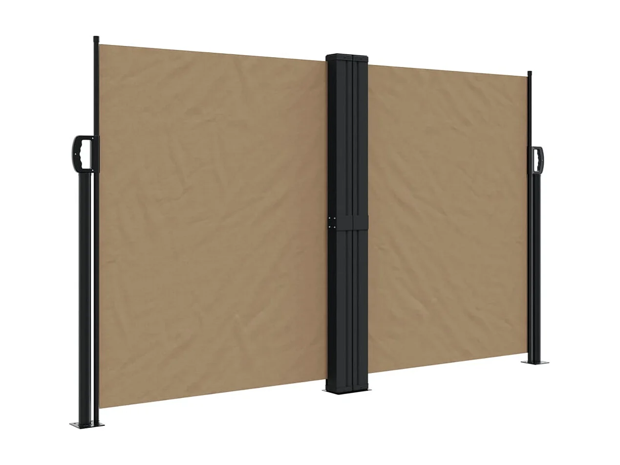 Toldo lateral retráctil gris taupe 140x600 cm