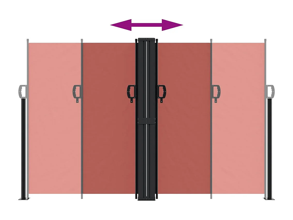 Toldo lateral retráctil terracota 160x1200 cm