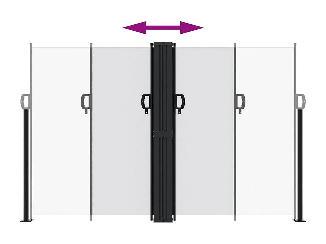 Toldo lateral retráctil blanco 160x1000 cm