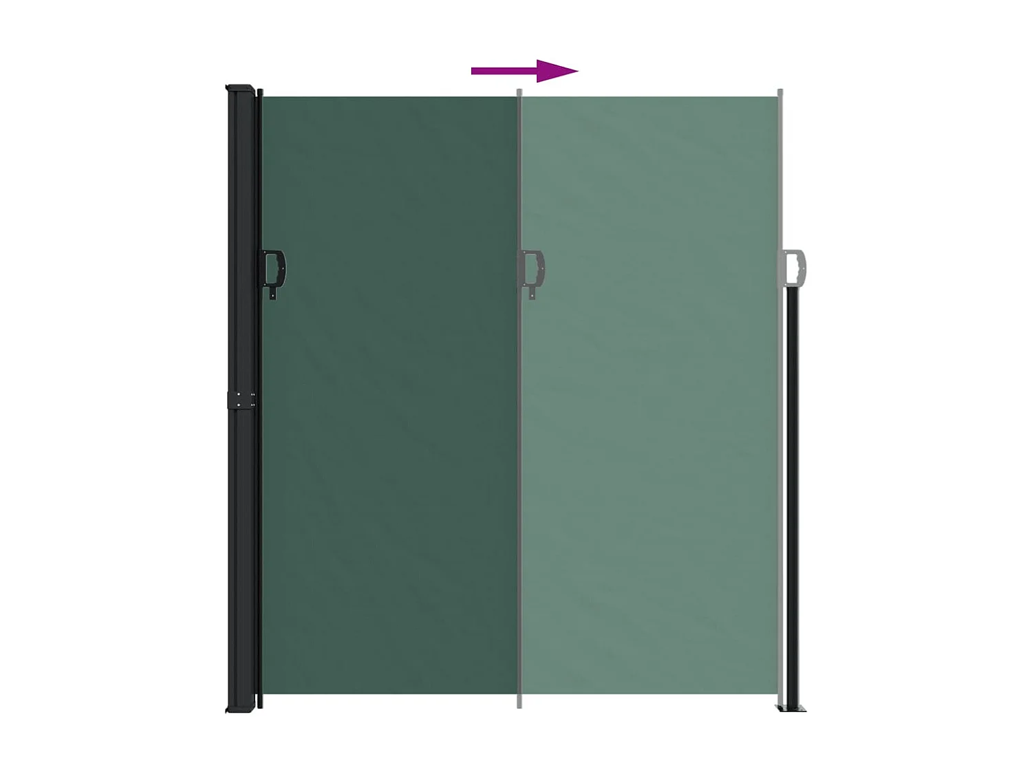 Toldo lateral retráctil verde oscuro 220x500 cm