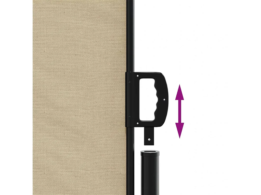 Toldo lateral retráctil beige 100x500 cm