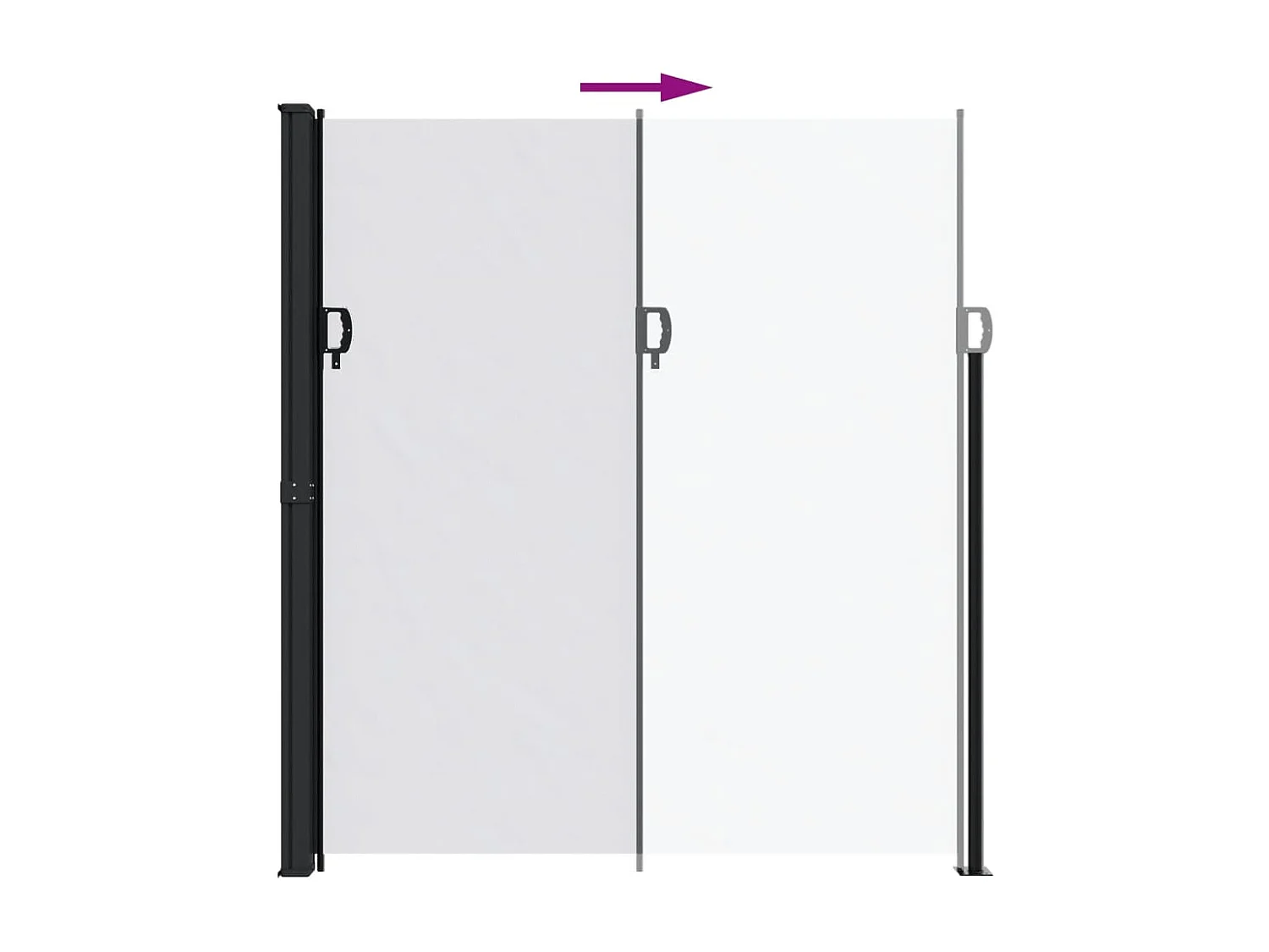 Toldo lateral retráctil blanco 220x300 cm