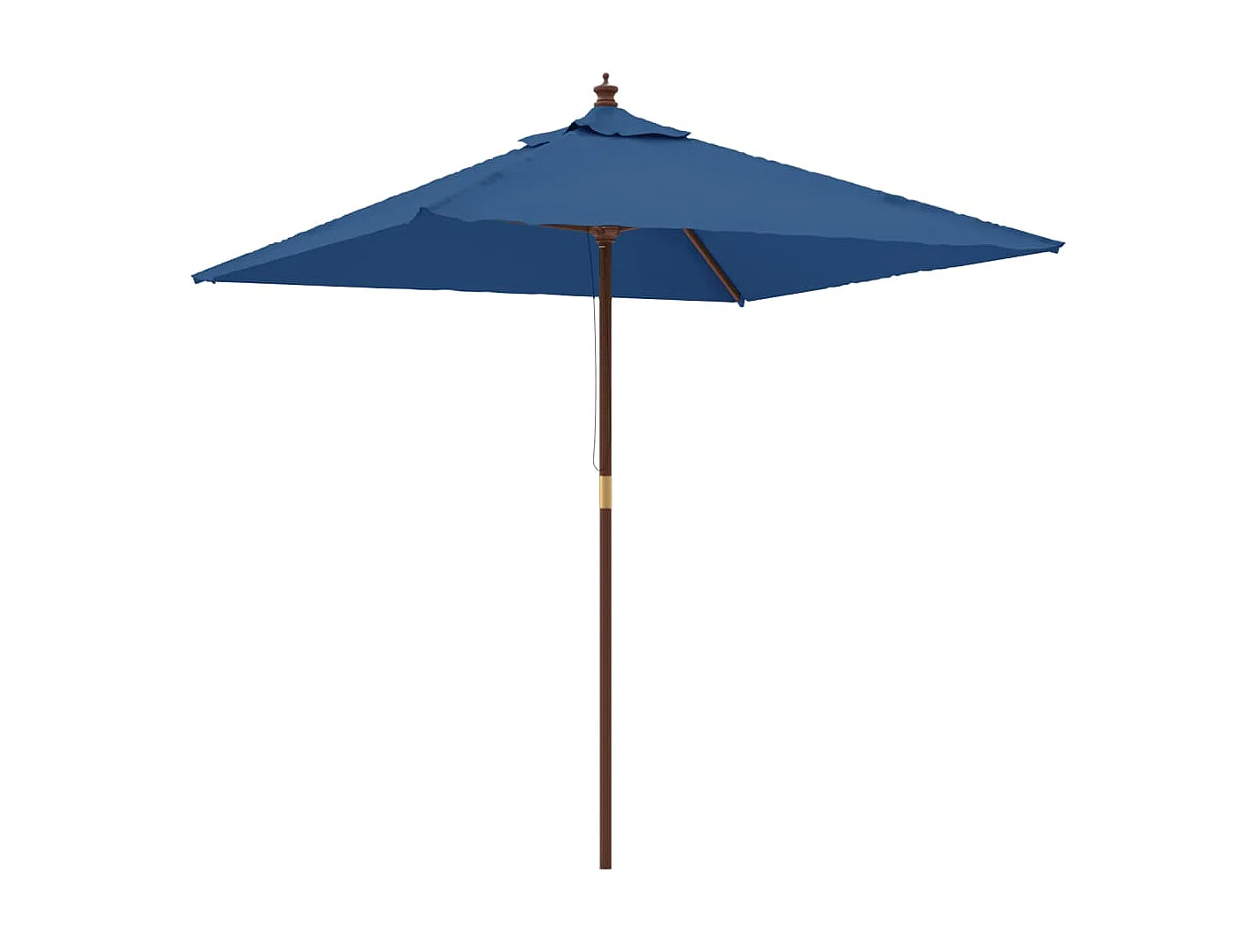 Parasol de jardin avec mât en bois bleu azuré 198x198x231