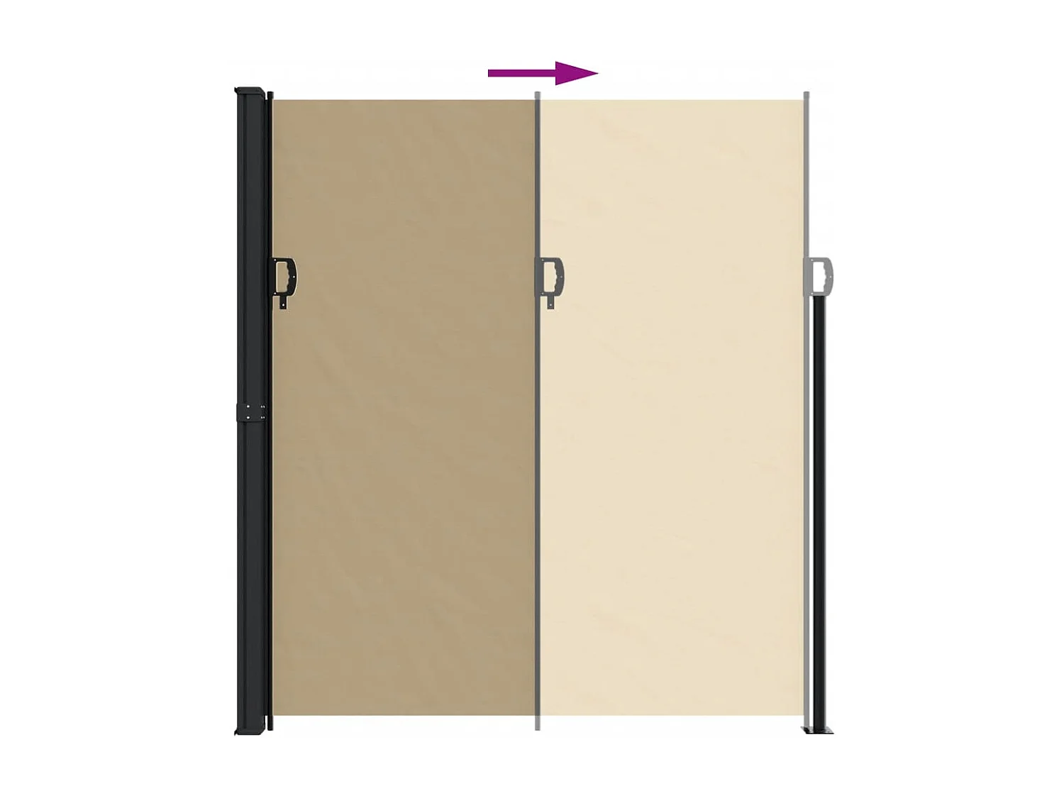 Toldo lateral retráctil beige 220x600 cm