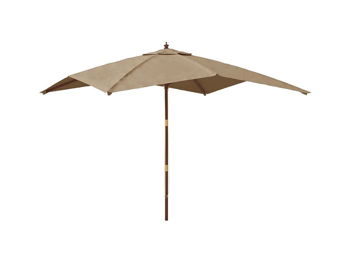Parasol de jardin avec mât en bois taupe 300x300x273