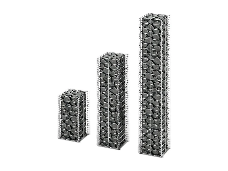 3 gabions en fil galvanisé
