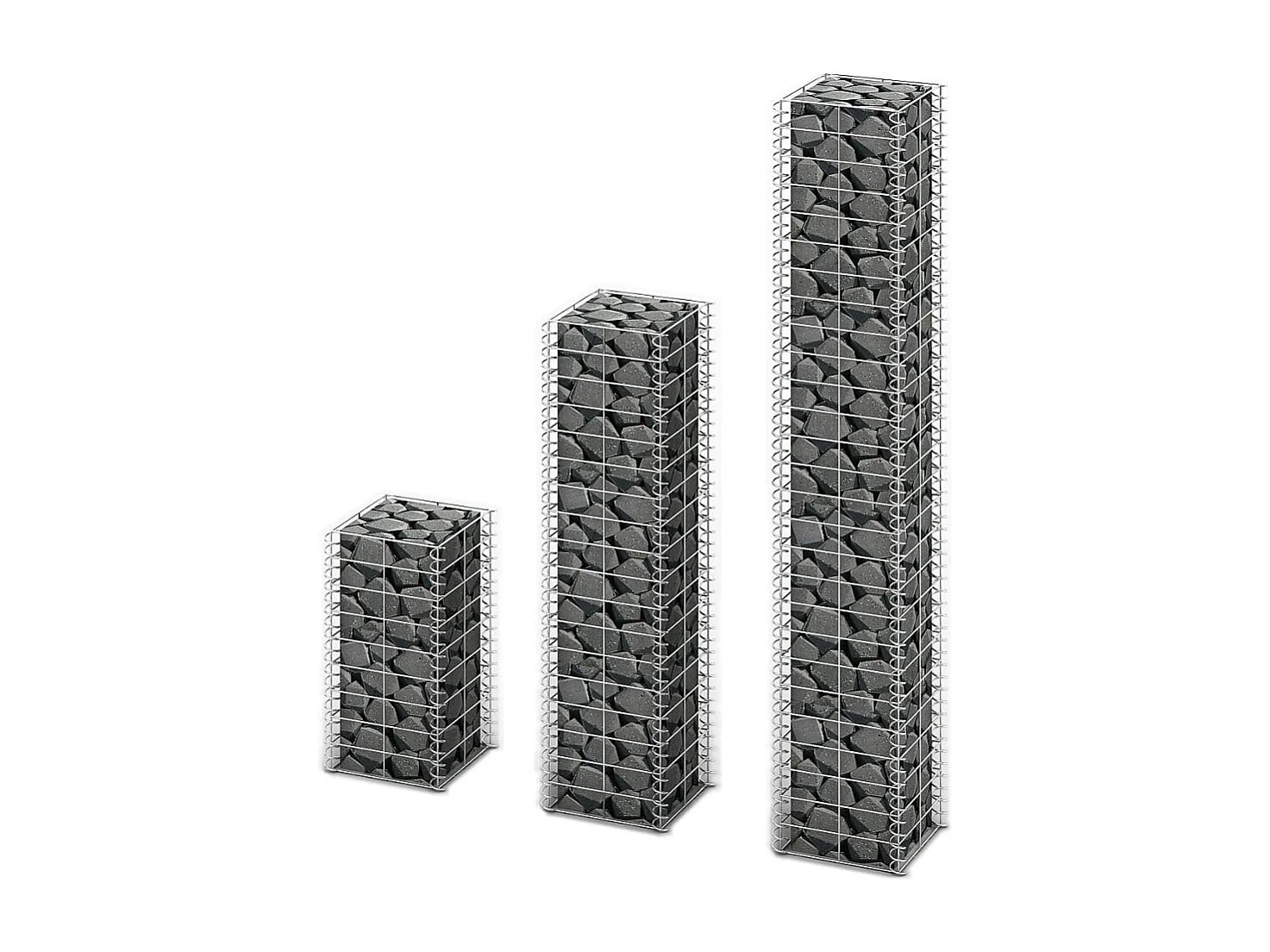 3 gabions en fil galvanisé