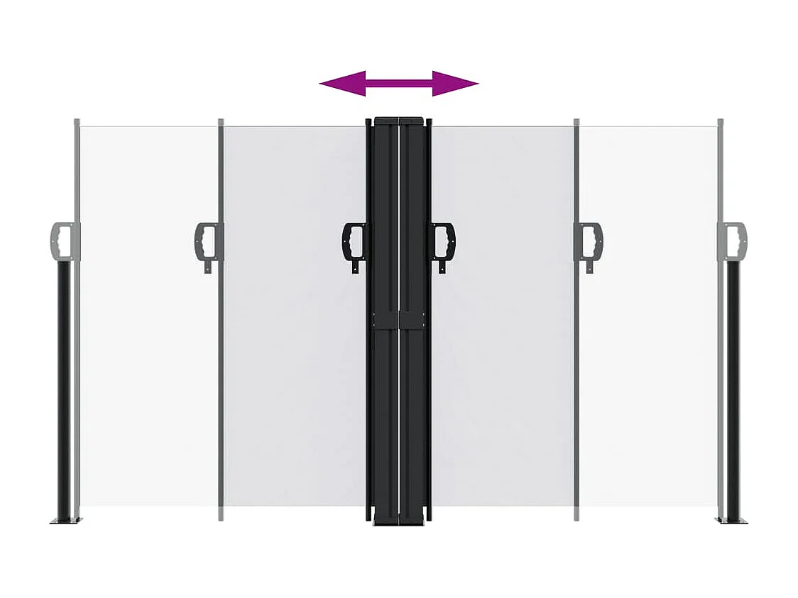 Toldo lateral retráctil blanco 140x1200 cm