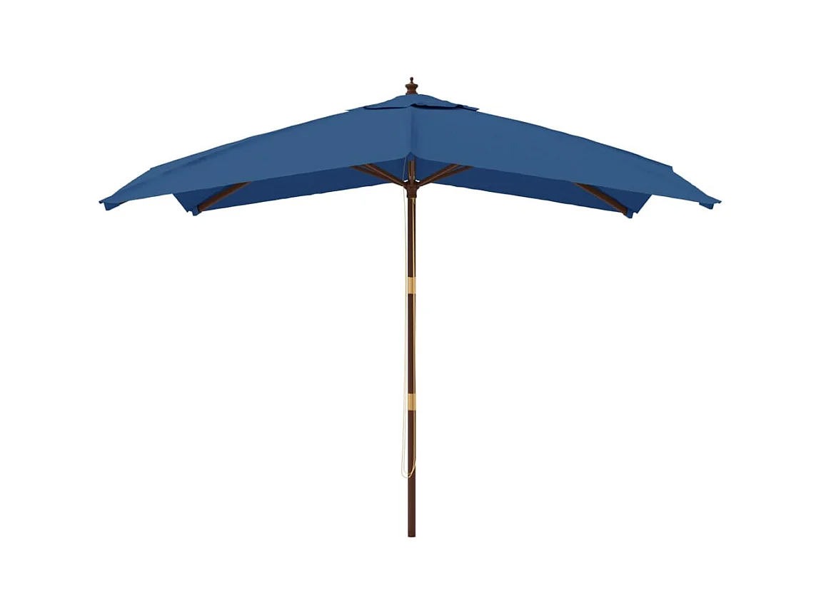 Parasol de jardin avec mât en bois bleu azuré 300x300x273