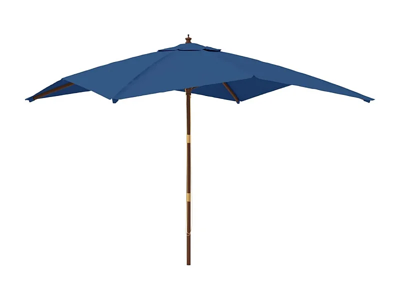 Parasol de jardin avec mât en bois bleu azuré 300x300x273