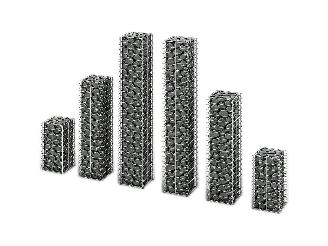 6 gabions en fil galvanisé