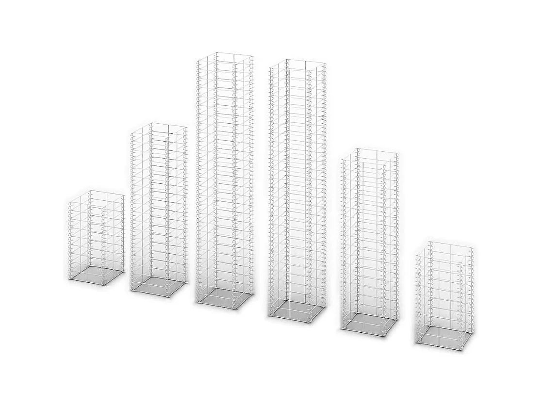 6 gabions en fil galvanisé