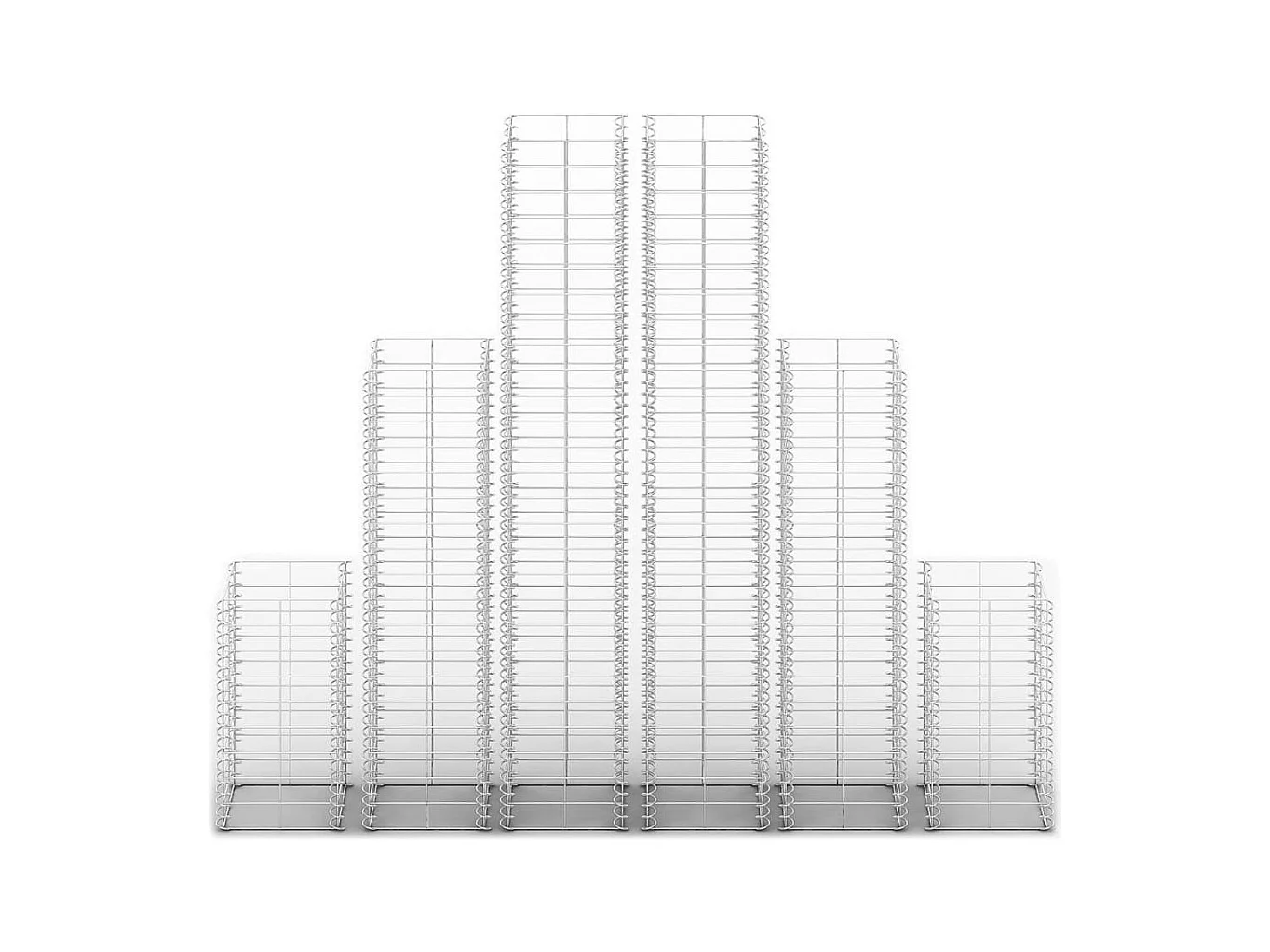 6 gabions en fil galvanisé