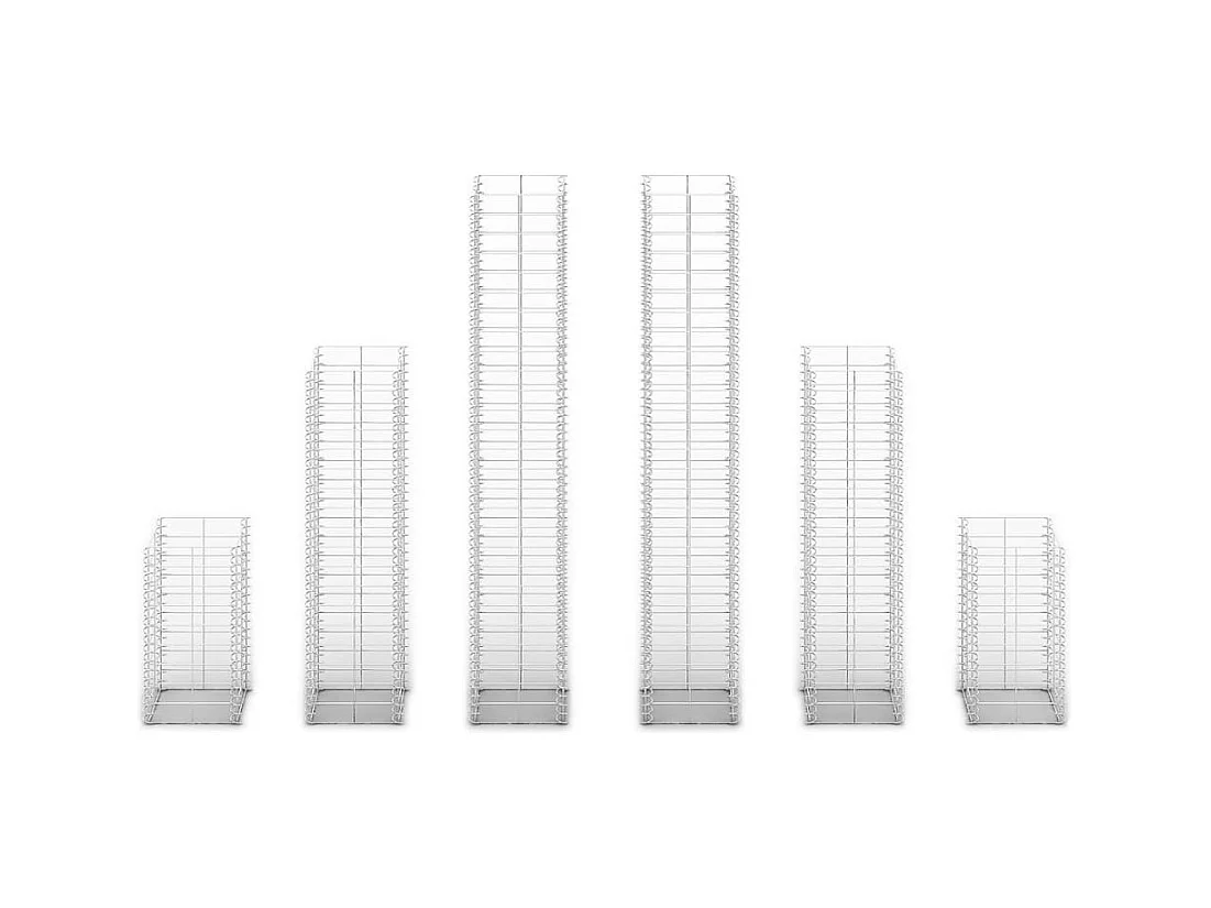 6 gabions en fil galvanisé