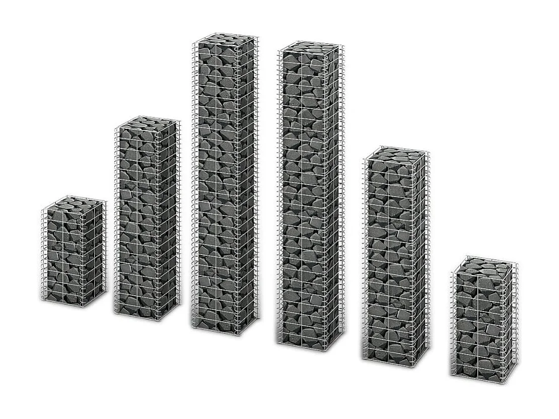 6 gabions en fil galvanisé