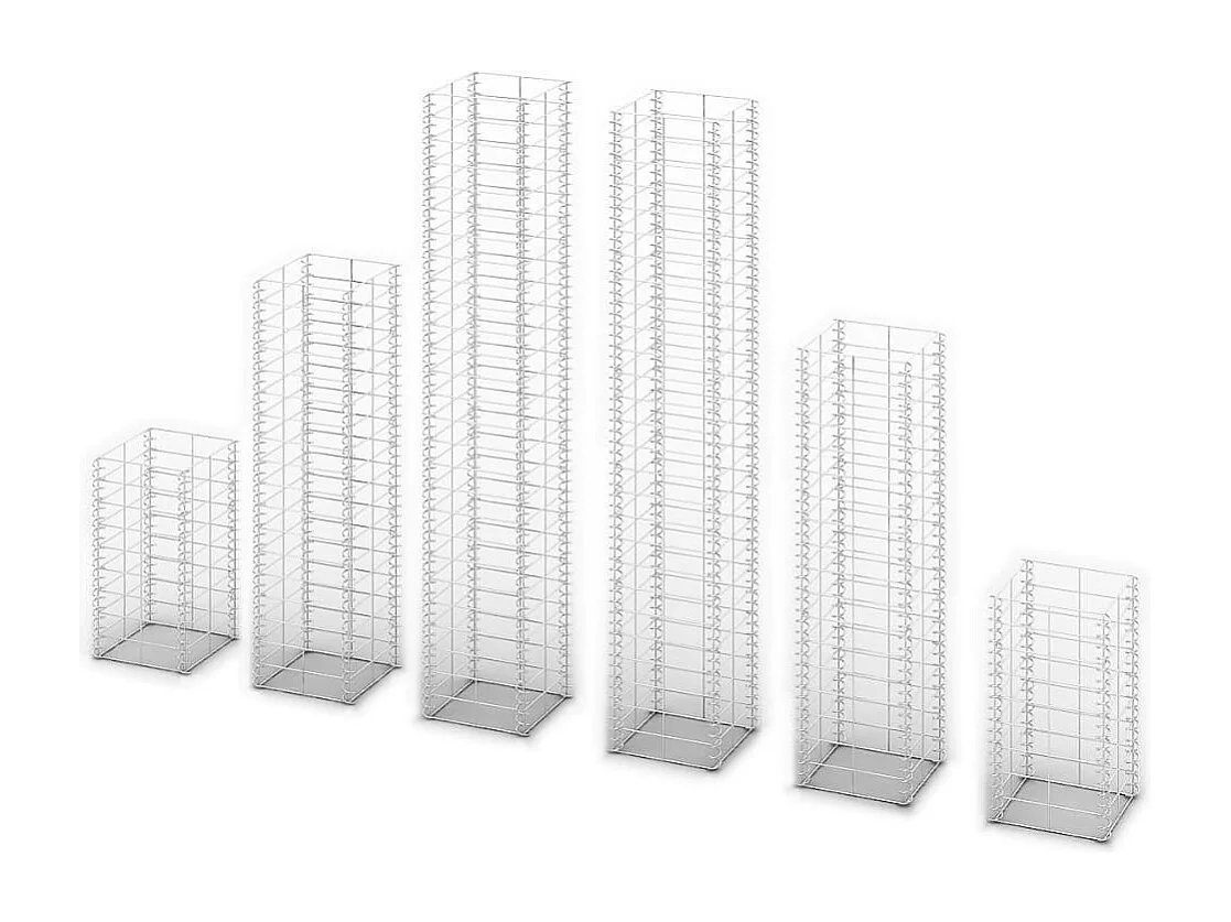 6 gabions en fil galvanisé