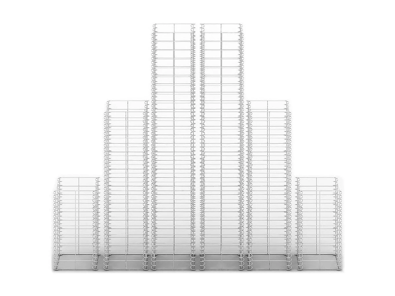 6 gabions en fil galvanisé