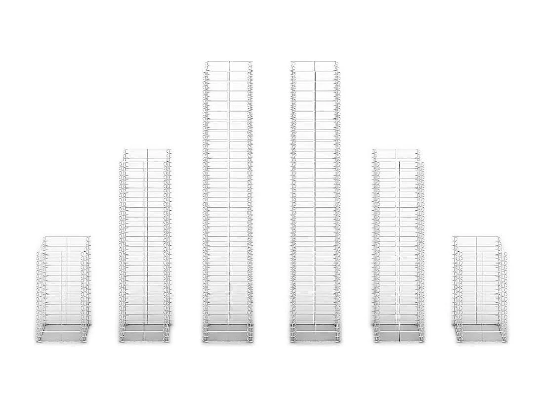 6 gabions en fil galvanisé