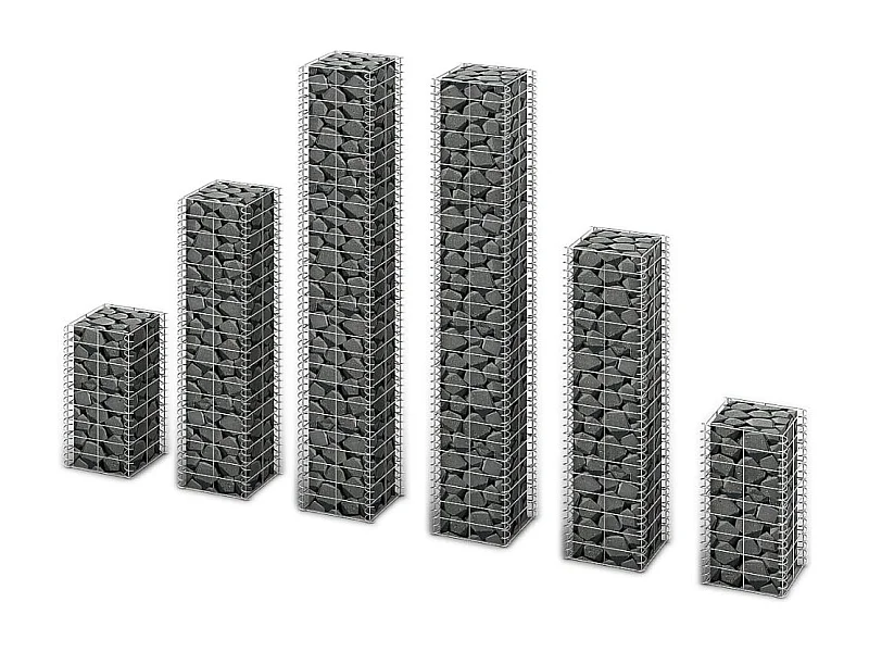 6 gabions en fil galvanisé
