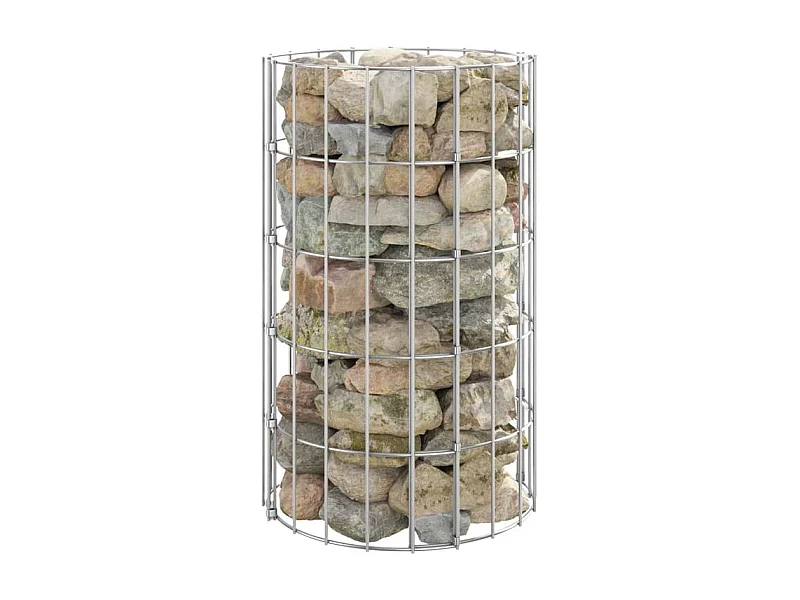 Poteau à gabion circulaire Acier galvanisé Ø30x50