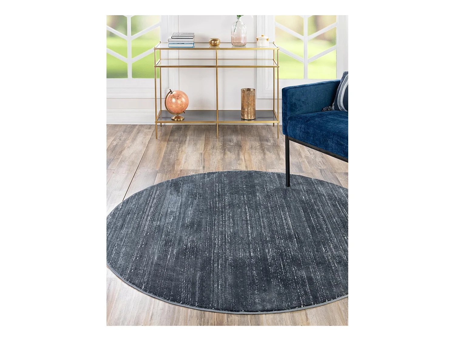 Tapis 160x160 Bleu foncé Bellevue