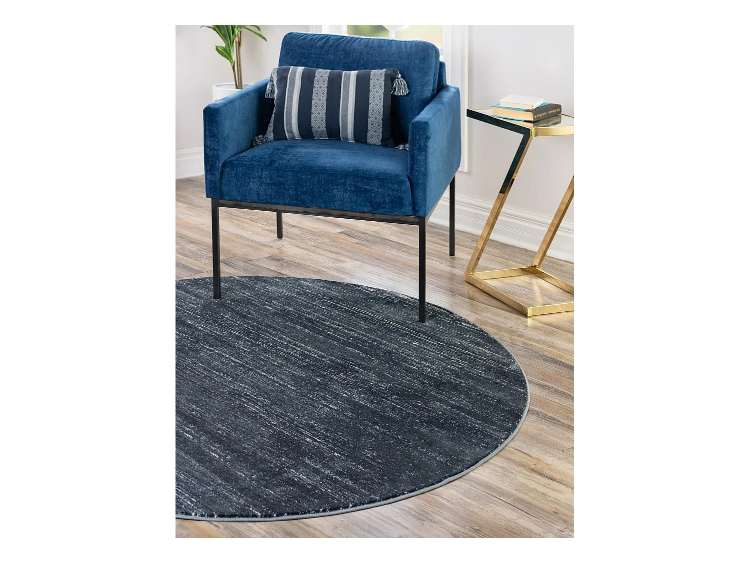 Tapis 160x160 Bleu foncé Bellevue