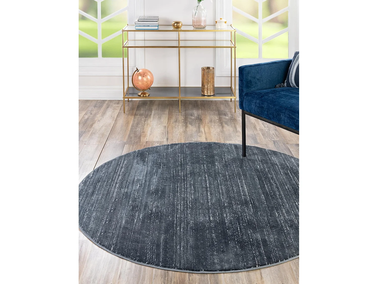 Tappeto 160x160 Blu scuro Bellevue