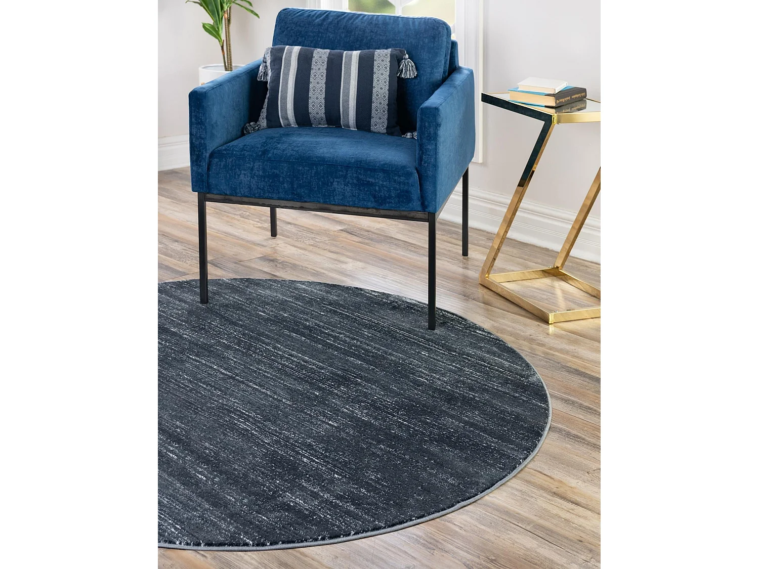 Tappeto 160x160 Blu scuro Bellevue