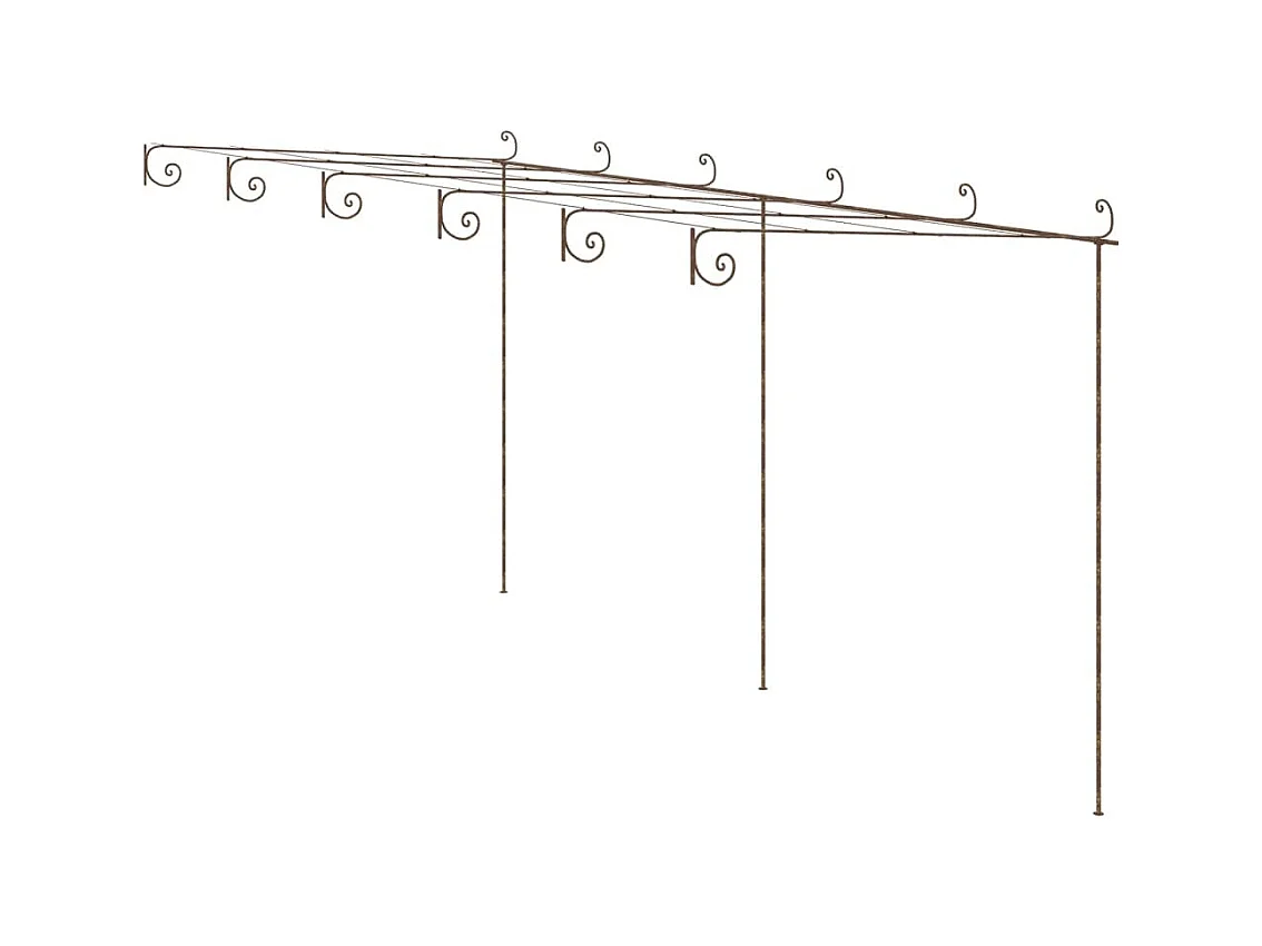 Pergola de jardin Marron antique 6x3x2,5 m Fer