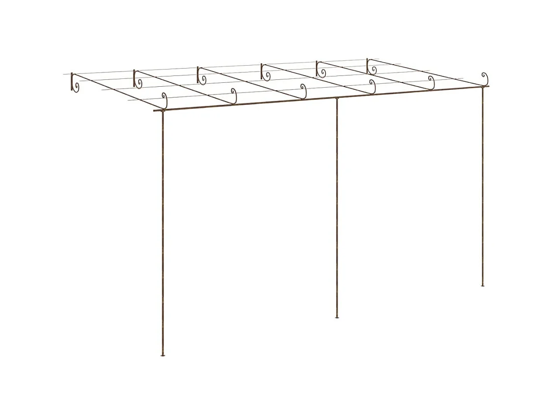 Pergola de jardin Marron antique 6x3x2,5 m Fer