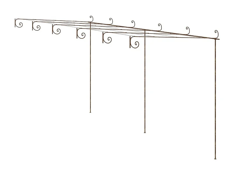 Pergola de jardin Marron antique 6x3x2,5 m Fer