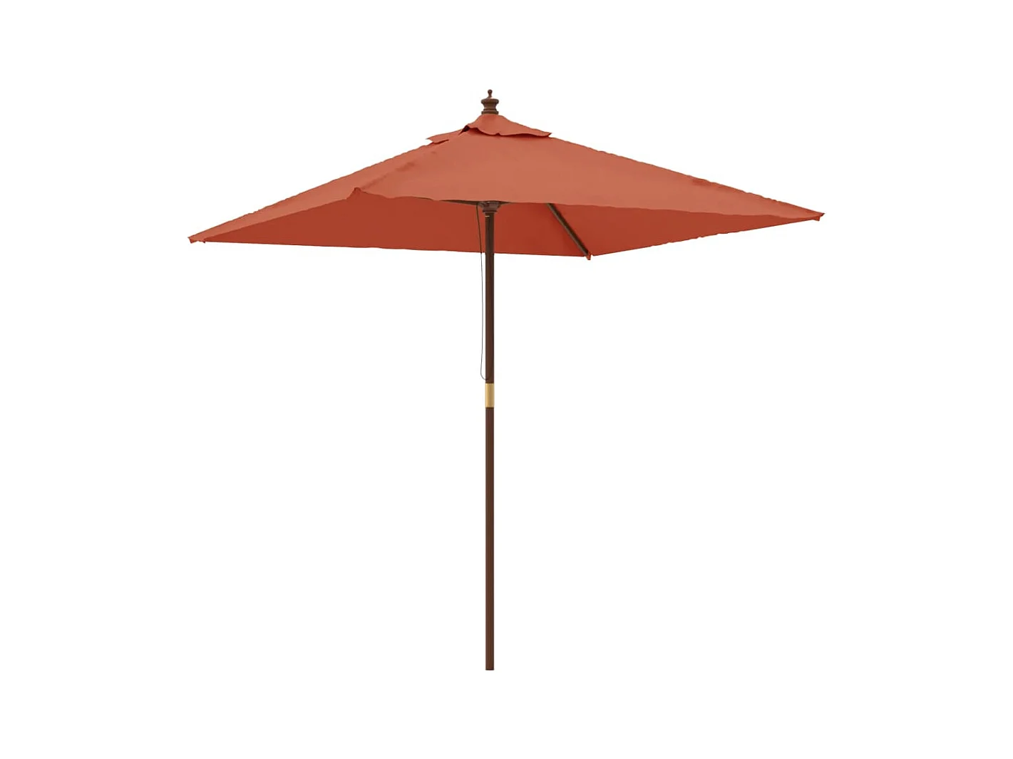 Parasol de jardin avec mât en bois terre cuite 198x198x231