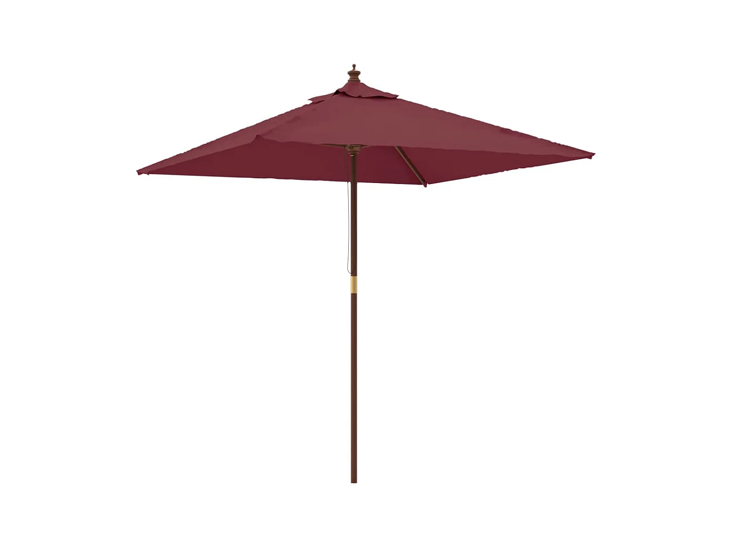 Parasol de jardin avec mât en bois rouge bordeaux 198x198x231