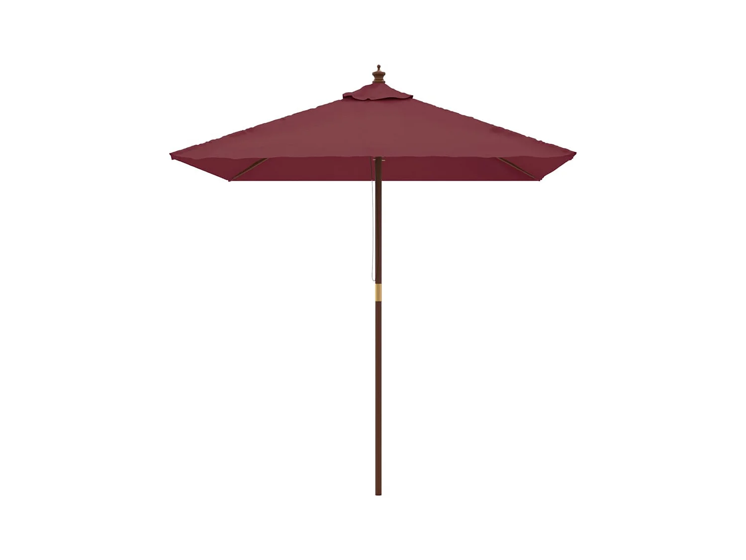 Parasol de jardin avec mât en bois rouge bordeaux 198x198x231