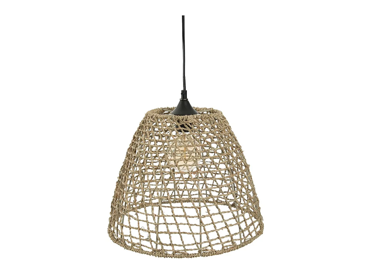 Suspension cône en rotin - D. 35 x H. 28,5 cm