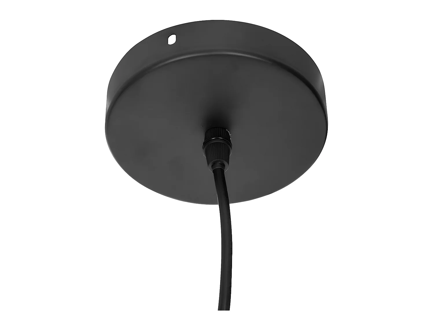 Lampe suspendue, Suspension luminaire coloris beige et métal noir   - D. 29   x H. 26,8 cm