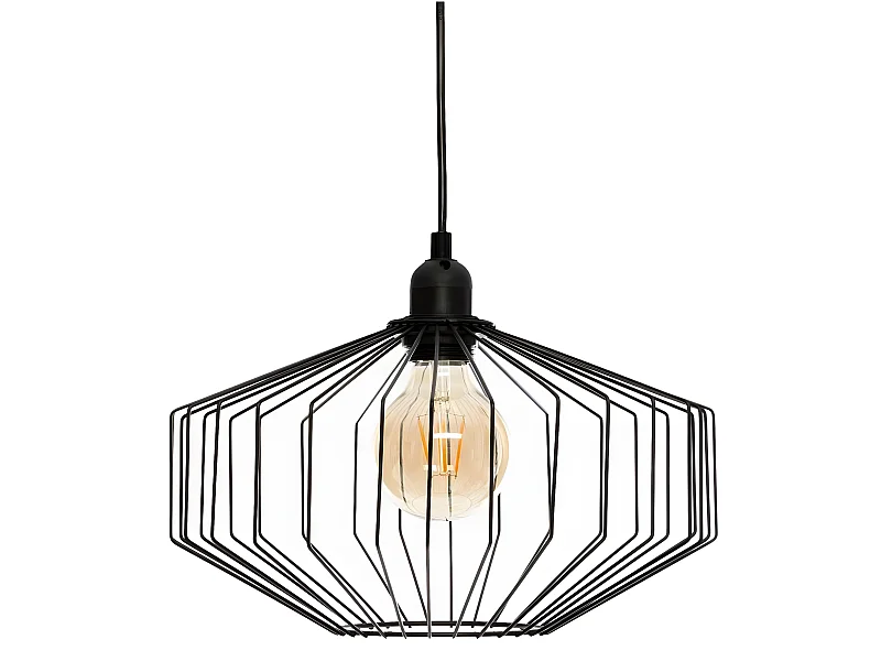 Suspension en métal coloris Noir - D. 30,5 x H. 23 cm