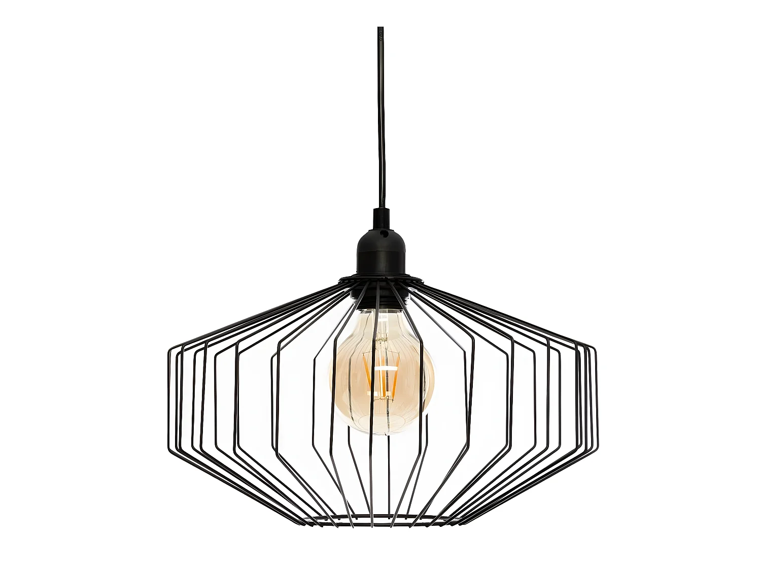 Suspension en métal coloris Noir - D. 30,5 x H. 23 cm