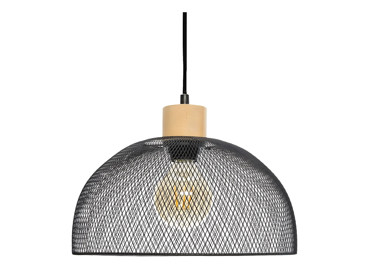 Suspension en métal coloris Noir - D. 30 x H. 22,5 cm