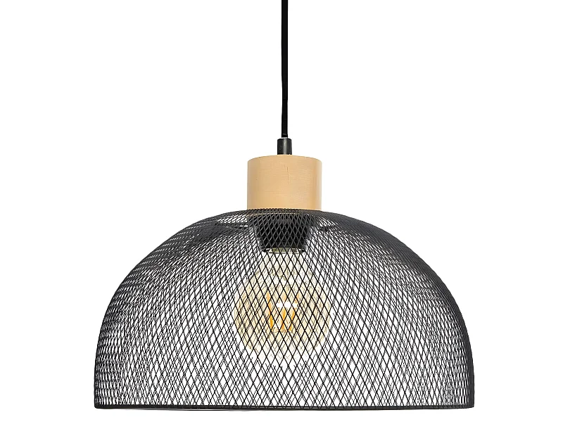 Suspension en métal coloris Noir - D. 30 x H. 22,5 cm