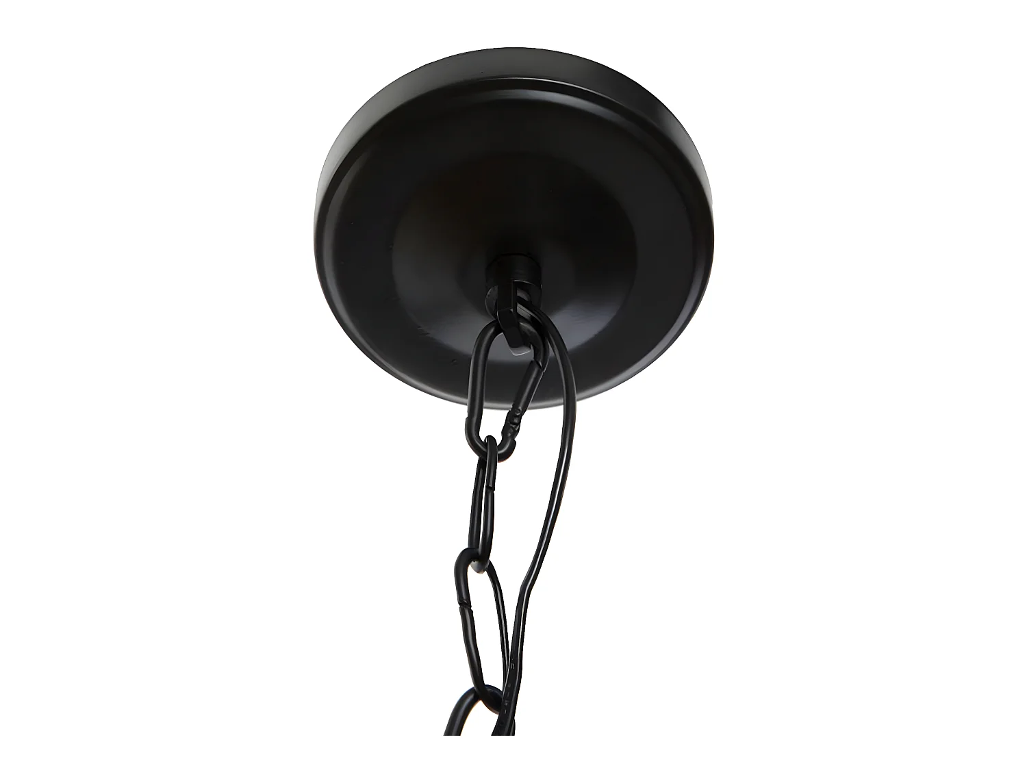 Suspension ronde en métal coloris noir - Diamètre 30 x hauteur 35 cm