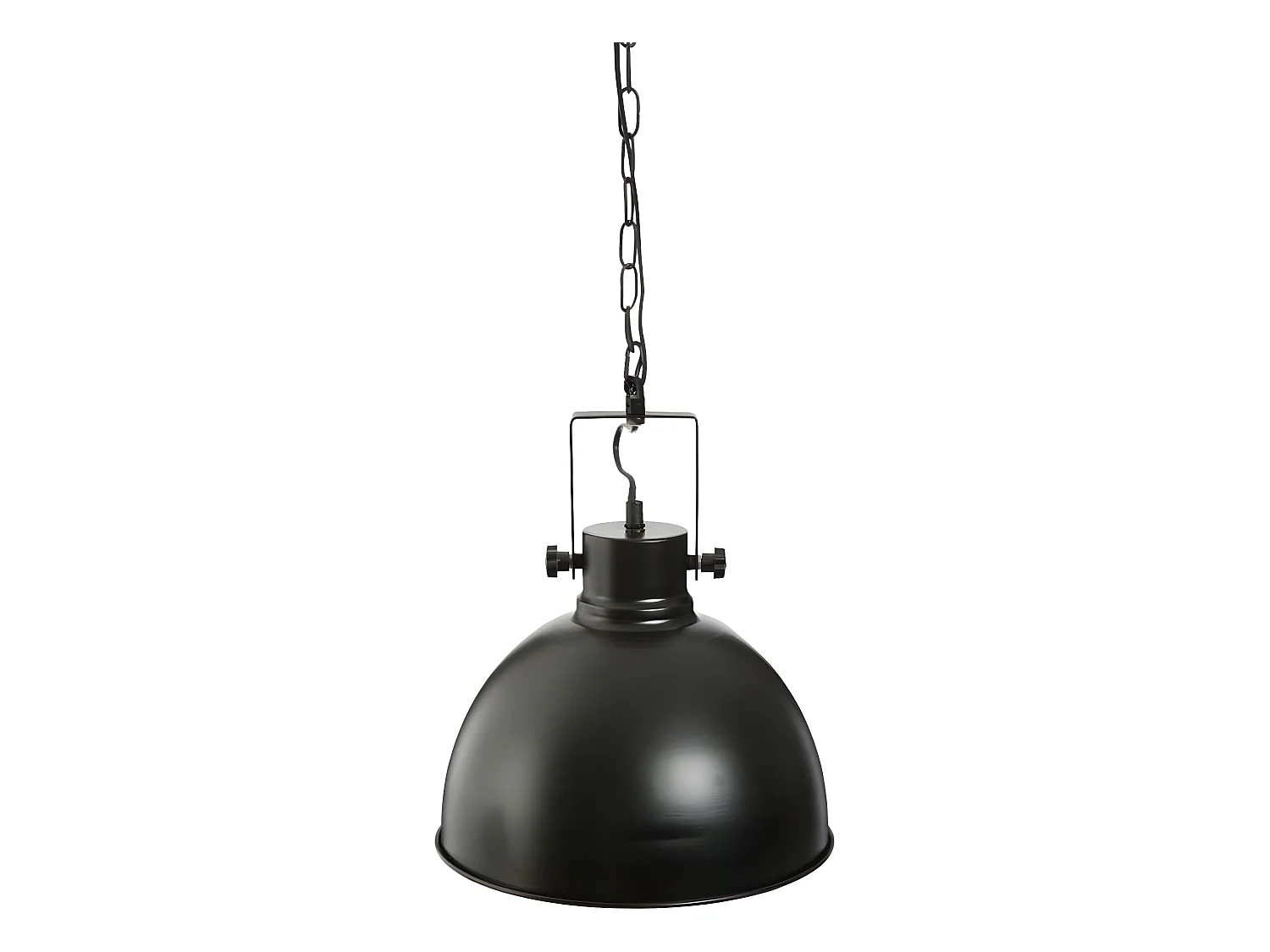Suspension ronde en métal coloris noir - Diamètre 30 x hauteur 35 cm